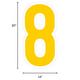 Yellow Number (8) Corrugated Plastic Yard Sign, 30in